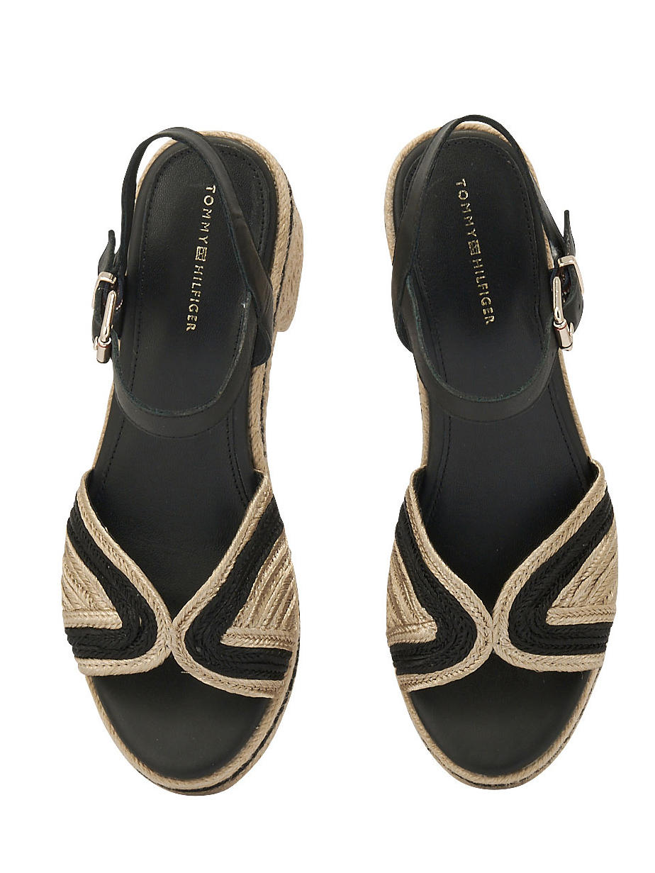 Tommy Hilfiger Th Artisanal Alpargatas De Tacón Medio Negro - ¡Compra A  Precios De Outlet!