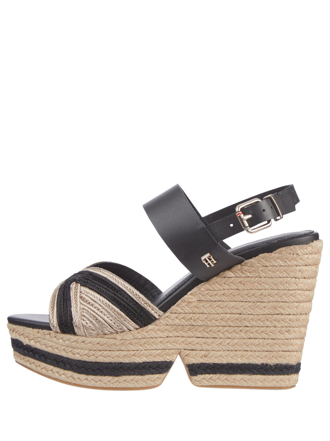 Hilfiger High Sandalias De Cuña Alpargatas Negro - ¡Compra Precios De Outlet!