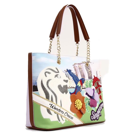 TUA Cartoline SINGAPORE Bolsa de hombro negro - Bolsos Mujer