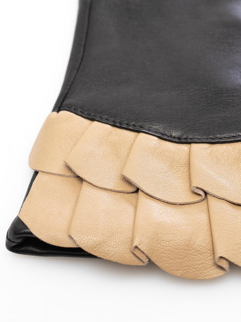 guanto con rouches  negro / nat - Guantes