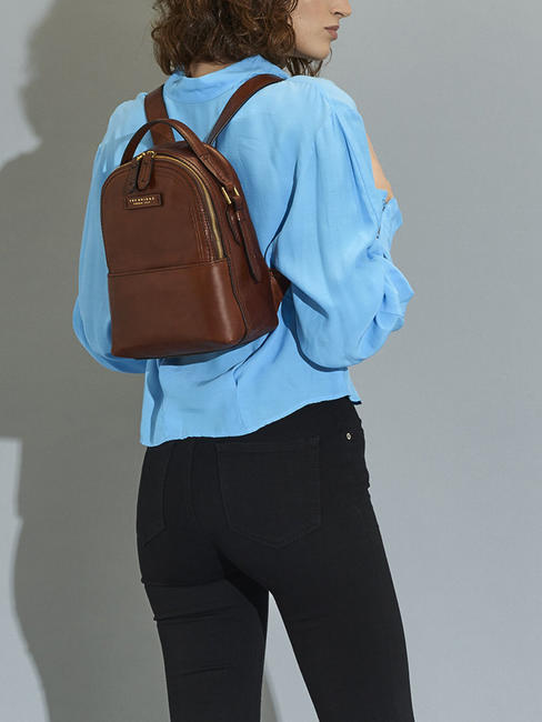 PEARL DISTRICT Mochila de cuero BROWN - Bolsos Mujer