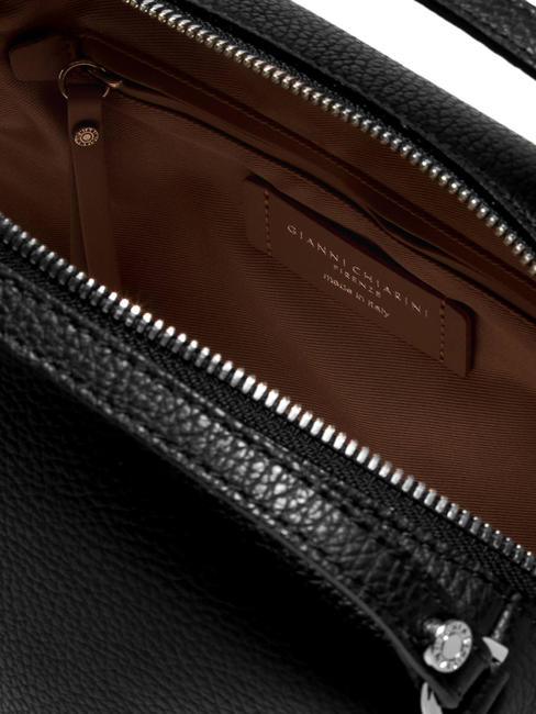 ALIFA Bolso con bandolera de piel negro - Bolsos Mujer