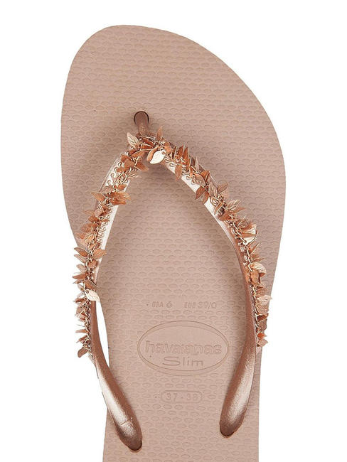 SLIM LEAVES Chancletas rosa / oro - Zapatos Mujer