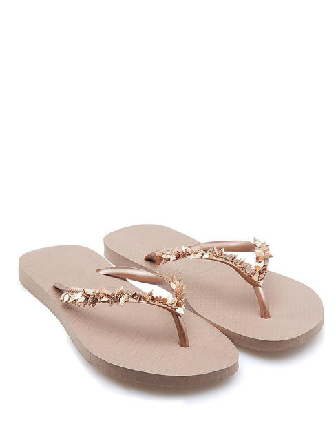 SLIM LEAVES Chancletas rosa / oro - Zapatos Mujer