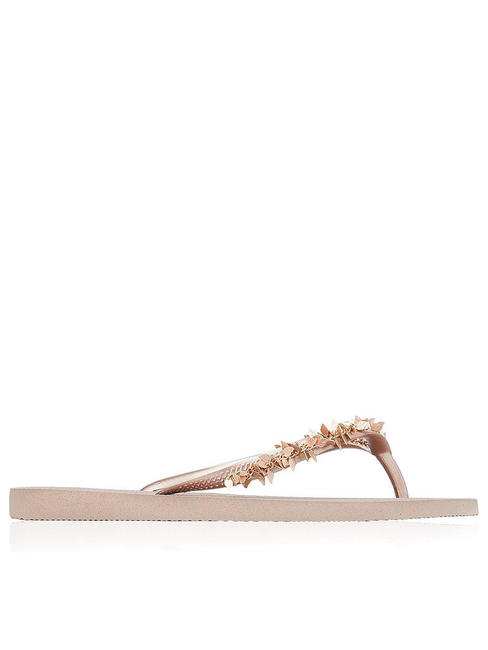 SLIM LEAVES Chancletas rosa / oro - Zapatos Mujer