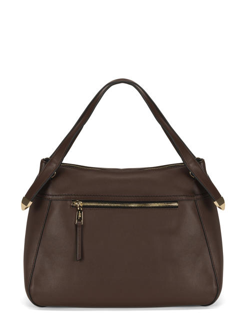 POLLICINO Bolso con bandolera de piel BROWN - Bolsos Mujer