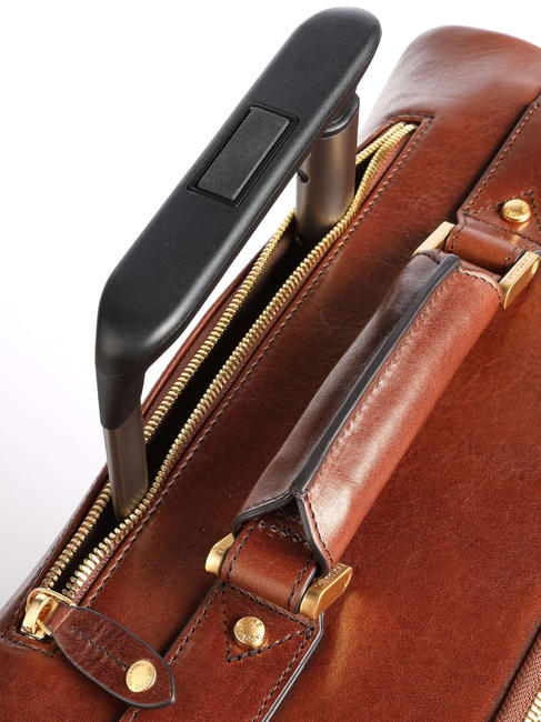 STORY Carro para equipaje de mano, en cuero BROWN - Equipaje de mano