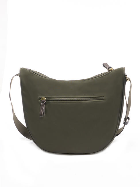 X-COLLECTION Bolso pequeño de media luna oliva / marrón oscuro - Bolsos Mujer