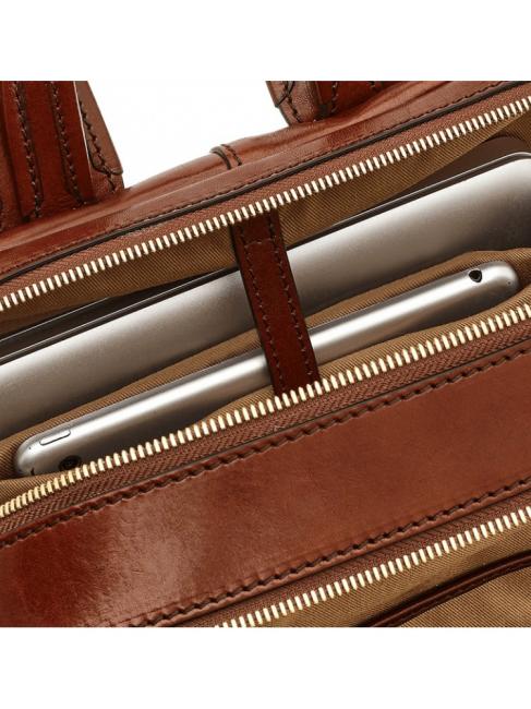VESPUCCI Mochila de cuero para portátil BROWN - Mochilas para portátil