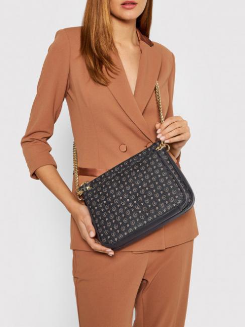 HERITAGE  Bolso de hombro con cadena negro - Bolsos Mujer