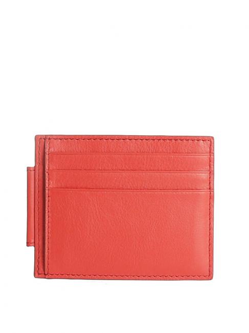 URBAN Tarjetero plano de piel ROJO - Carteras Hombre