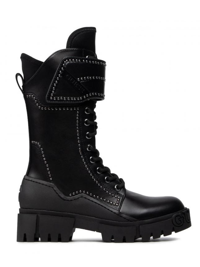 Guess Nancia Botas De Combate Altas Con Cordones Y Negro - ¡Compra A De Outlet!