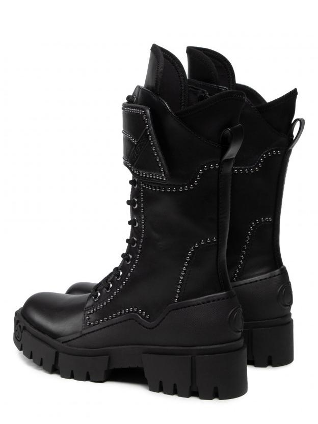 Guess Nancia Botas De Combate Altas Con Cordones Y Negro - ¡Compra A De Outlet!