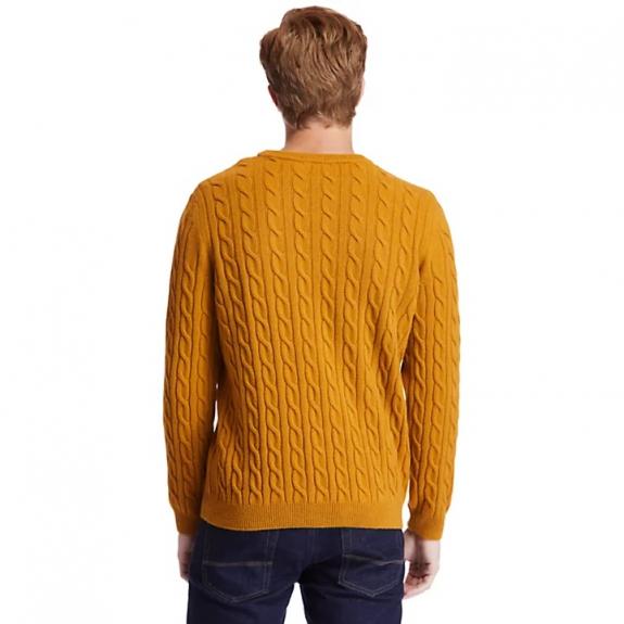 P-B LAMBWOOL Jersey de cuello redondo en mezcla de lana bota de trigo - Su&eacute;teres de los hombres