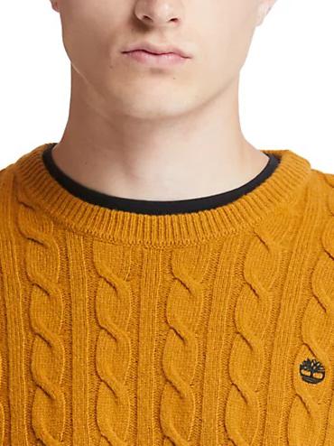 P-B LAMBWOOL Jersey de cuello redondo en mezcla de lana bota de trigo - Su&eacute;teres de los hombres