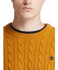 TIMBERLAND P-B LAMBWOOL Jersey de cuello redondo en mezcla de lana bota de trigo - Su&eacute;teres de los hombres - 3