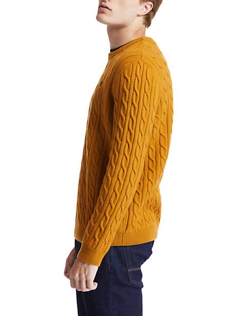 P-B LAMBWOOL Jersey de cuello redondo en mezcla de lana bota de trigo - Su&eacute;teres de los hombres