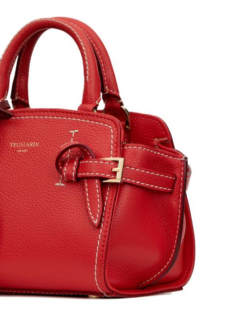 GITA Bicolor Micro bolso de mano con bandolera coral / burdeos - Bolsos Mujer