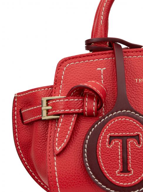 GITA Bicolor Micro bolso de mano con bandolera coral / burdeos - Bolsos Mujer