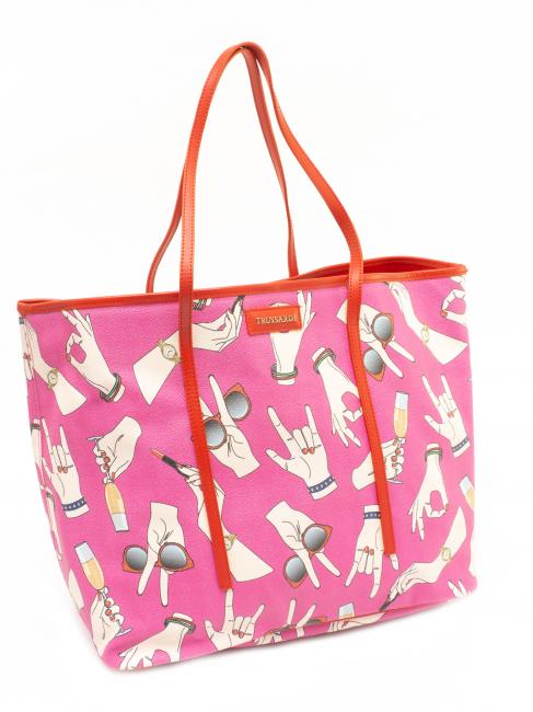 Shopping bag maxi con stampa all over  Fucsia - Bolsos Mujer