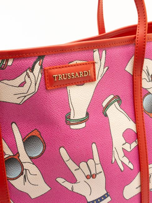 Shopping bag maxi con stampa all over  Fucsia - Bolsos Mujer