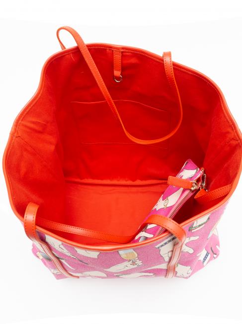 Shopping bag maxi con stampa all over  Fucsia - Bolsos Mujer