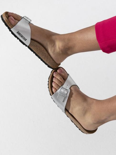 MADRID BIRKO FLOR Sandalia zapatilla plata - Zapatos Mujer