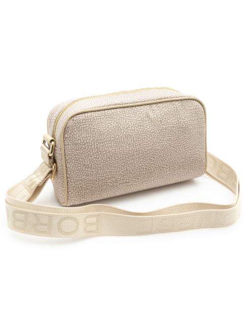 BORBONESO Mini bolso bandolera de tela arena - Bolsos Mujer