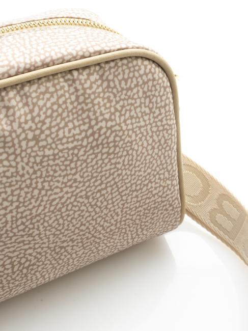 BORBONESO Mini bolso bandolera de tela arena - Bolsos Mujer