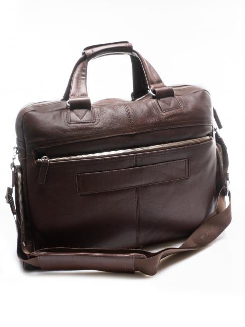 CAMPIONARIO - JAZZ Malet&iacute;n de piel, porta pc de 13" MORO - Maletines de Trabajo