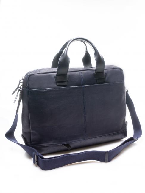 CAMPIONARIO - PYRAMID Malet&iacute;n de piel, porta pc de 15" azul - Maletines de Trabajo