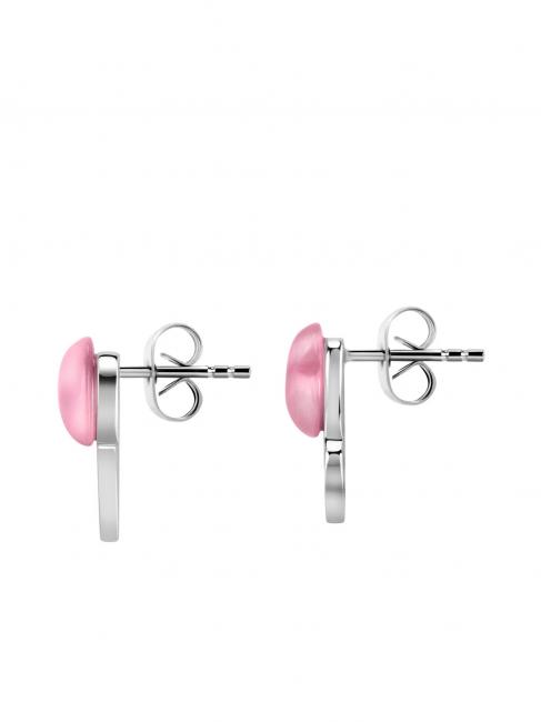 CUORE Pendientes de plata con ojo de gato rosa / blanco - Pendientes
