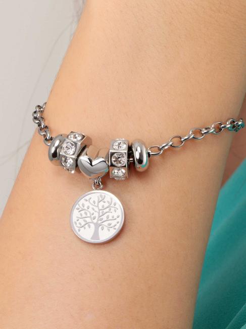DROPS 2 BEADS Pulsera con arbol de la vida SILVER - Pulseras