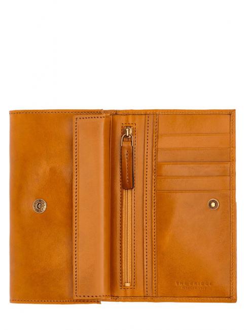 CERBOLI Billetera de cuero Amarillo Mostaza / Dorado - Carteras Mujer