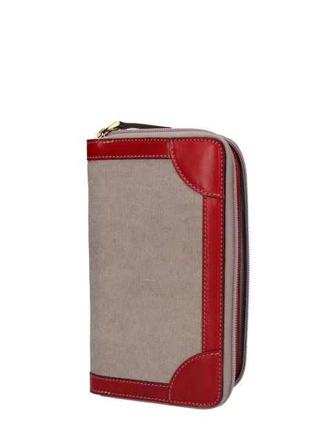 AUSTER Cartera compacta natural / grosella roja abb. oro - Carteras Mujer