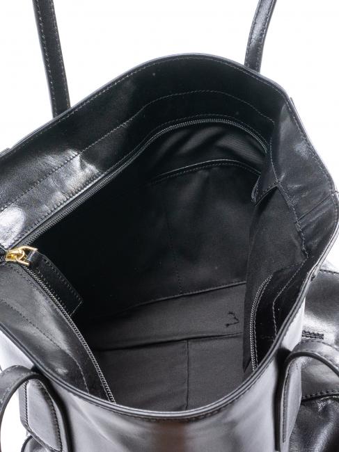 MADDALENA Shopping Bag en piel Oro negro - Bolsos Mujer