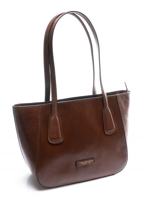 MADDALENA Bolso shopper de hombro, en piel BROWN - Bolsos Mujer