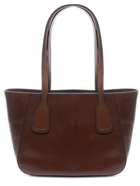 MADDALENA Bolso shopper de hombro, en piel BROWN - Bolsos Mujer