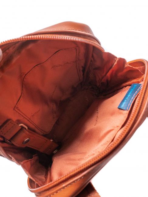 Bandolera VIBE out, de piel martillada naranja3 - Bandoleras Hombre