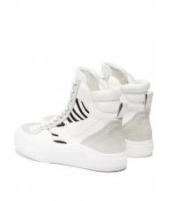 TWINSET Sneaker alta in pelle con inserti zebrati  cebra blanca / peluda - Zapatos Mujer - 4