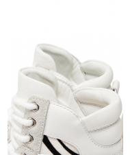 TWINSET Sneaker alta in pelle con inserti zebrati  cebra blanca / peluda - Zapatos Mujer - 5