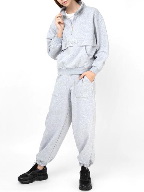U&B  Sudadera completa con bordado y jogging mezcla gris - trajes deportivos para mujeres