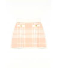 TWINSET CAPSULE Falda corta de punto de cuadros cuadros rosa empolvado / marfil - Faldas de mujer - 4