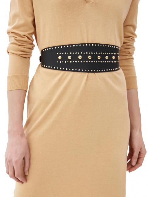 CINTURA ALTA En cuero, con tachuelas NEGRO - Cinturones