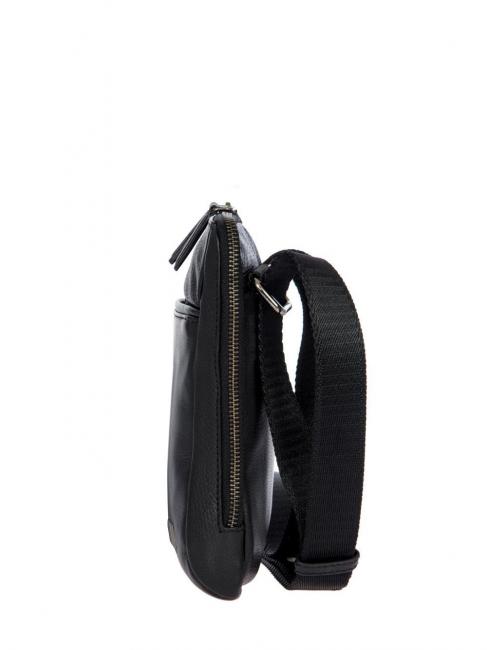 TORINO Bolso plano de piel negro - Bandoleras Hombre