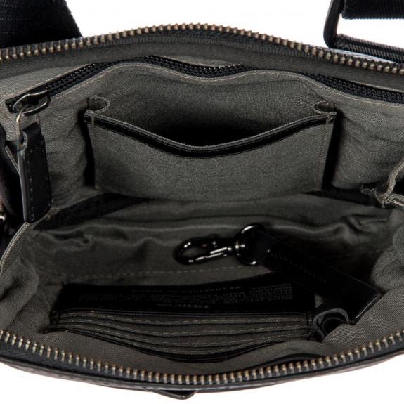TORINO Bolso plano de piel negro - Bandoleras Hombre