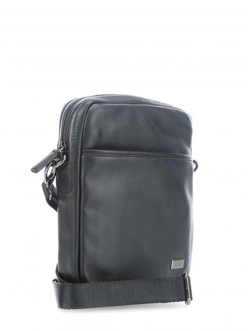TORINO Bolso bandolera en piel negro - Bandoleras Hombre