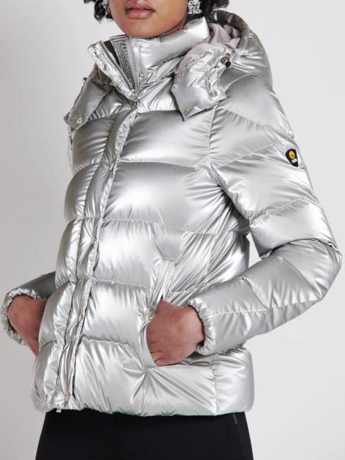 AFRA Plum&iacute;fero con capucha desmontable plata perla / gris plata - Chaquetas de plumas de mujer