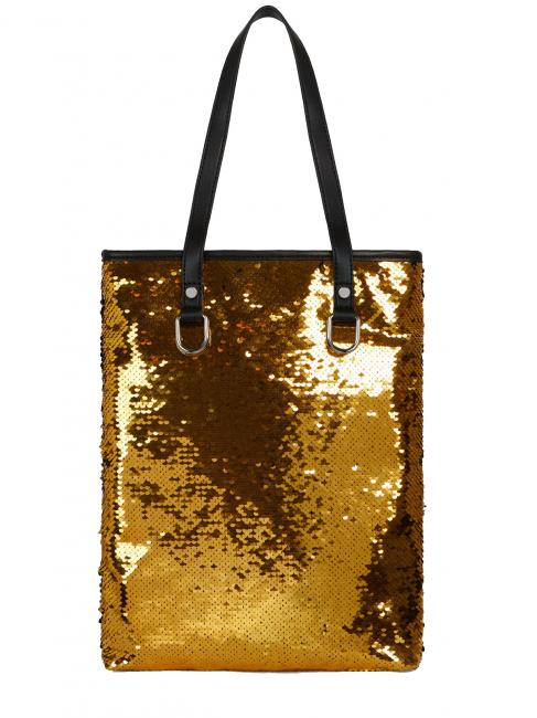 T WOW Comprador de hombro vertical Oro / Negro - Bolsos Mujer