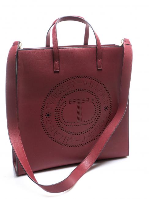 LOGO FORELLATO Bolso shopper vertical con bandolera frambuesa oscura - Bolsos Mujer